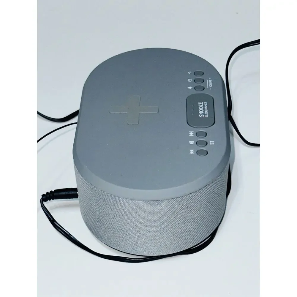 i-Box Dawn Bedside Alarm Clock w Wireless Charging Gray Charging Cable Tested